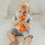 Boy with Baby Teething Toy 100% Natural Rubber